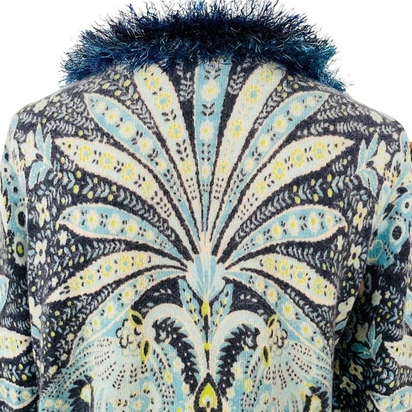 🍀TALBOTS Women's Multicolor Cashmere Paisley Floral Pullover Sweater Size M - Picture 6 of 10